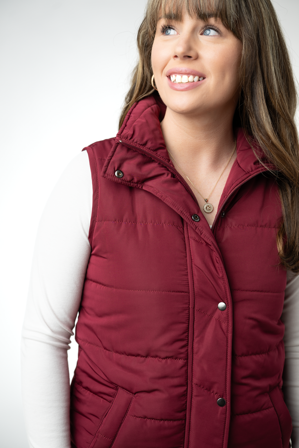 IN STOCK Harlow Long Vest - Burgundy by Michelle Mae