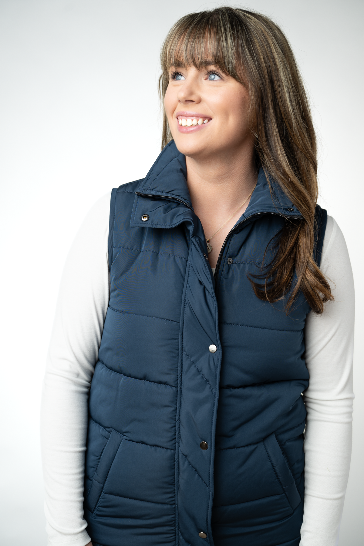 IN STOCK Harlow Long Vest - Navy by Michelle Mae