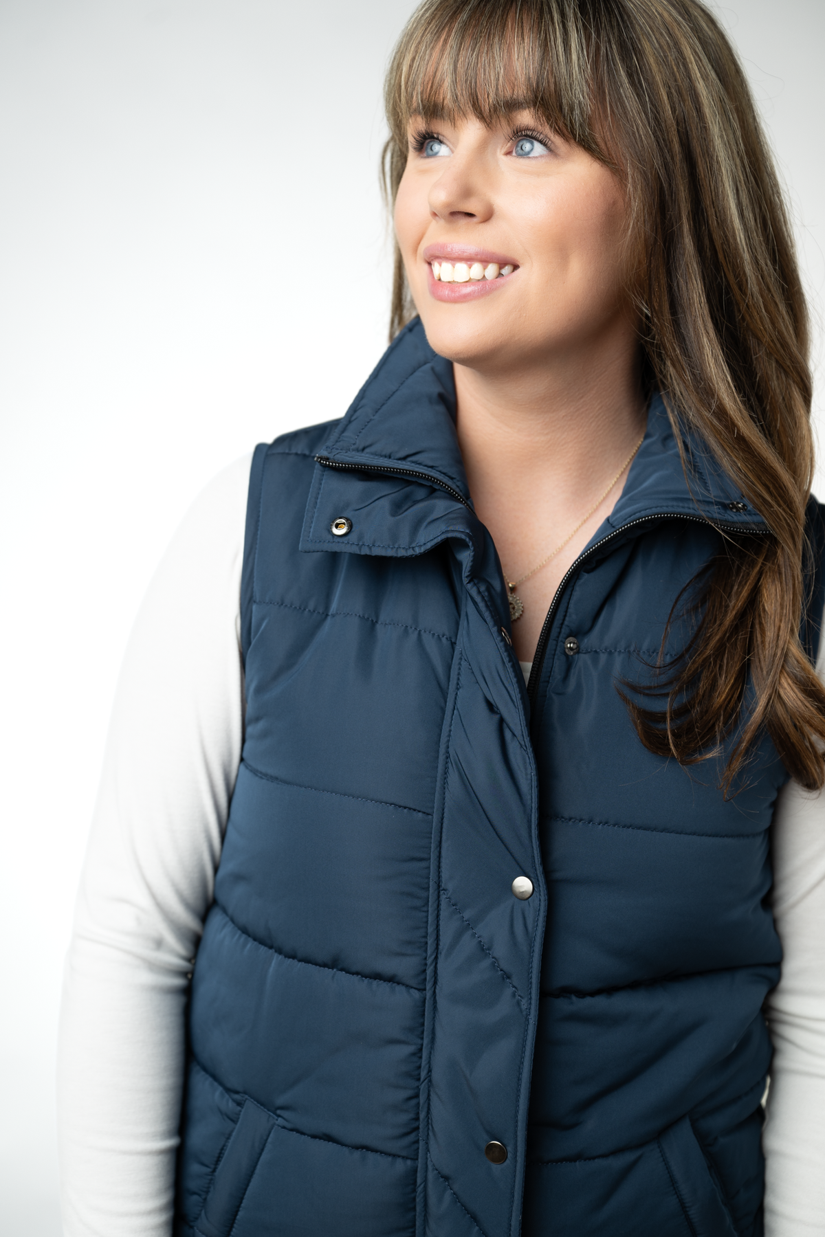IN STOCK Harlow Long Vest - Navy by Michelle Mae