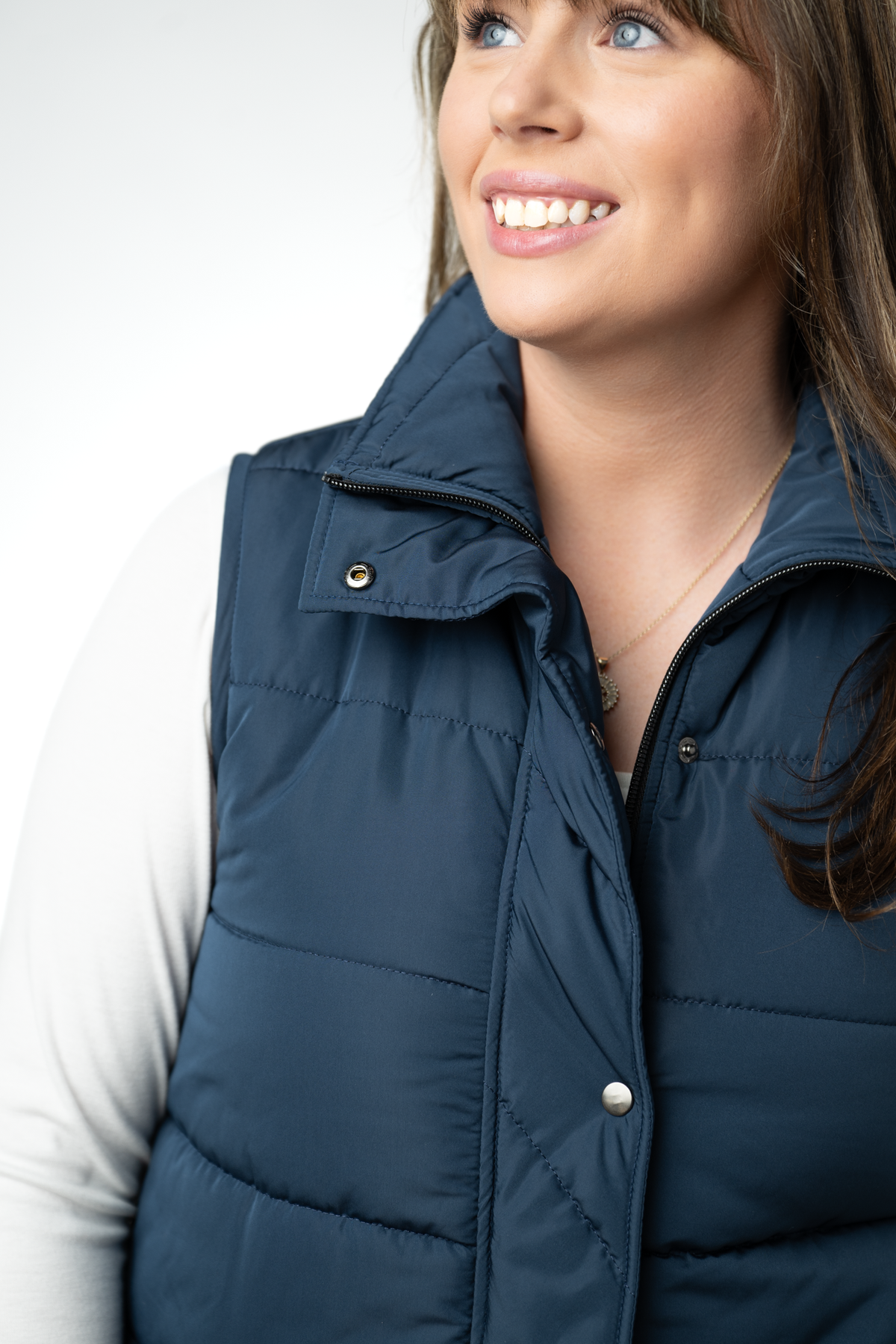 IN STOCK Harlow Long Vest - Navy by Michelle Mae