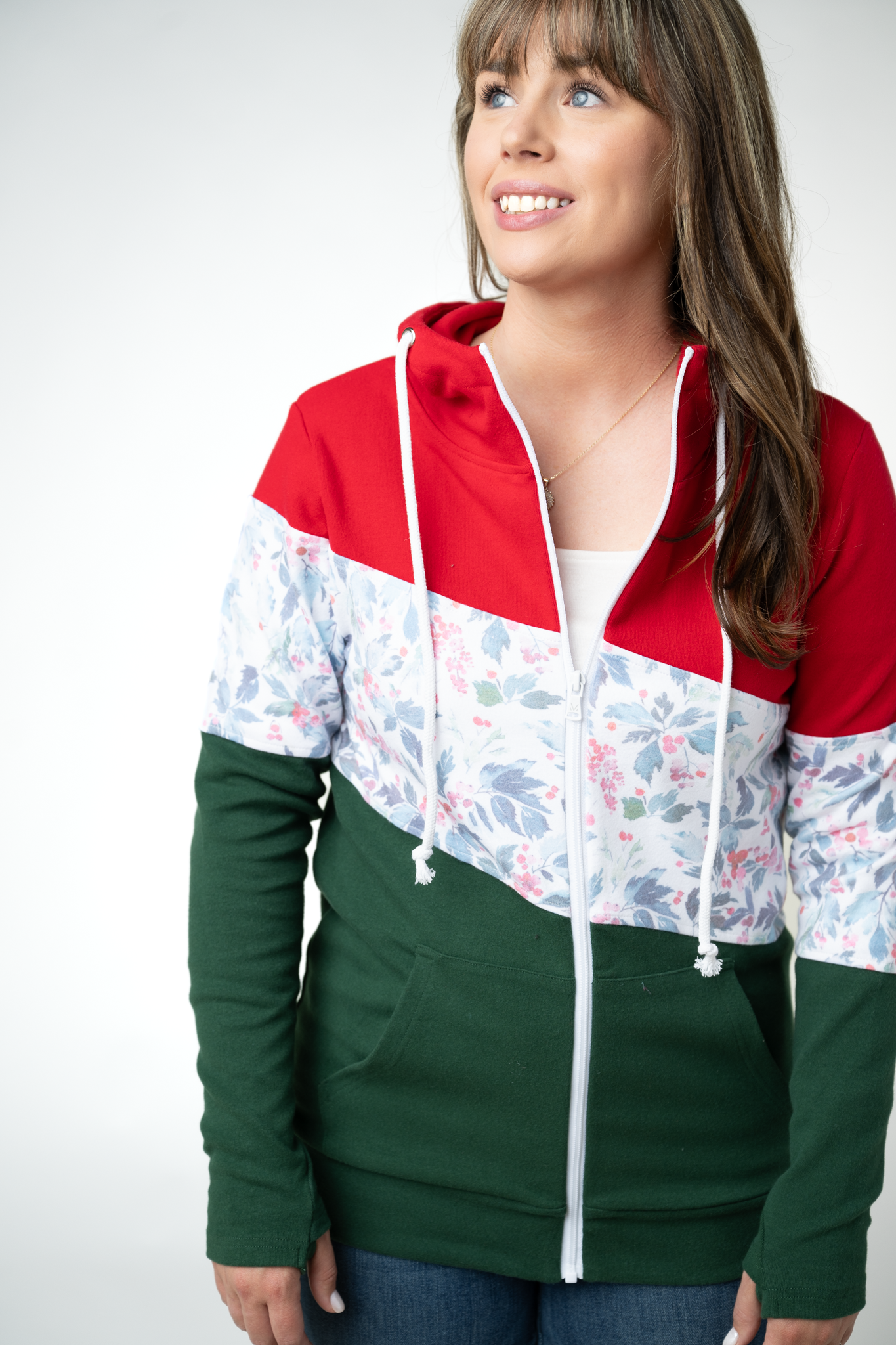 IN STOCK Colorblock Fullzip - Red, Winter Berry, Evergreen by Michelle Mae