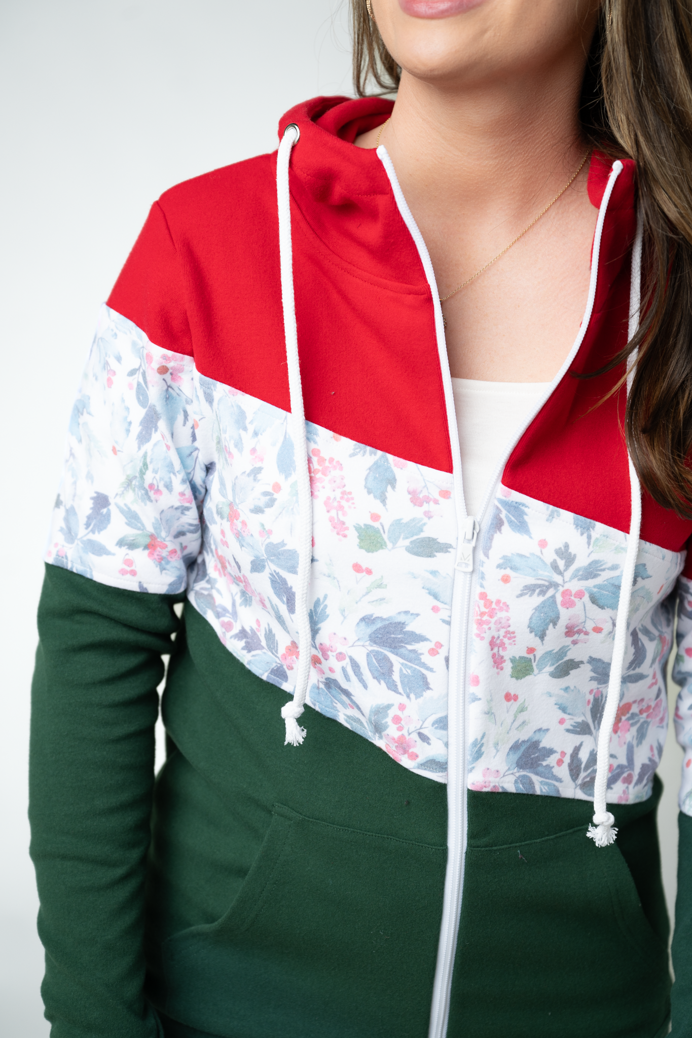 IN STOCK Colorblock Fullzip - Red, Winter Berry, Evergreen by Michelle Mae