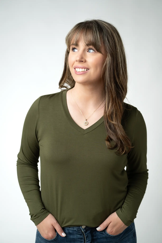 Larissa Long Sleeve - Dark Olive by Michelle Mae