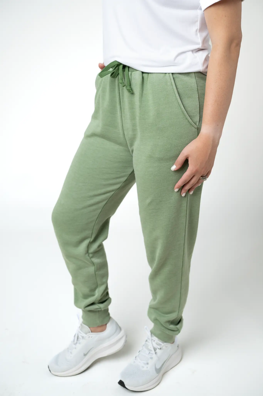 Vintage Wash Joggers - Olive by Michelle Mae