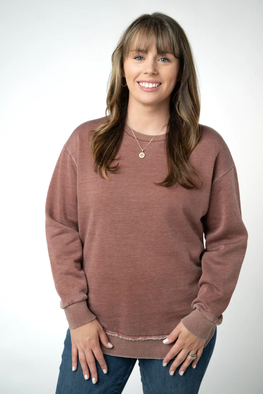 Vintage Wash Pullover - Brown by Michelle Mae