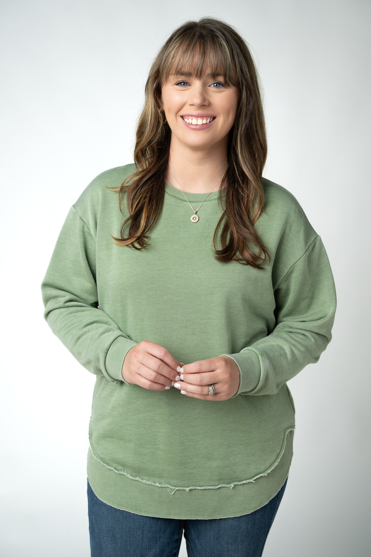 IN STOCK Vintage Wash Pullover - Olive by Michelle Mae