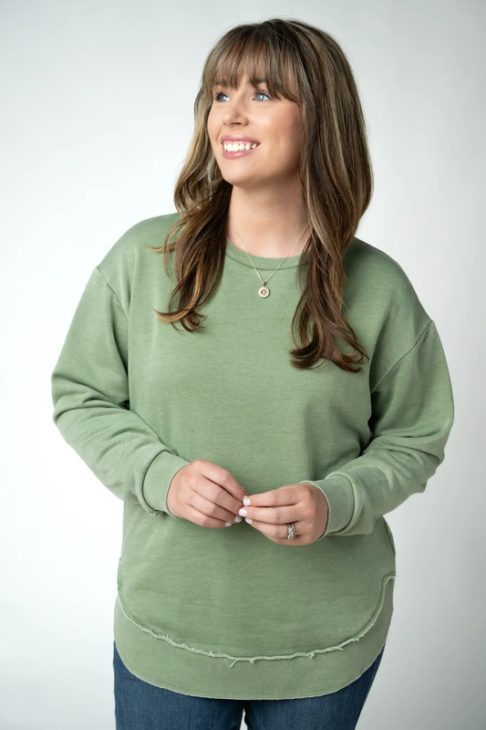 Vintage Wash Pullover - Olive by Michelle Mae