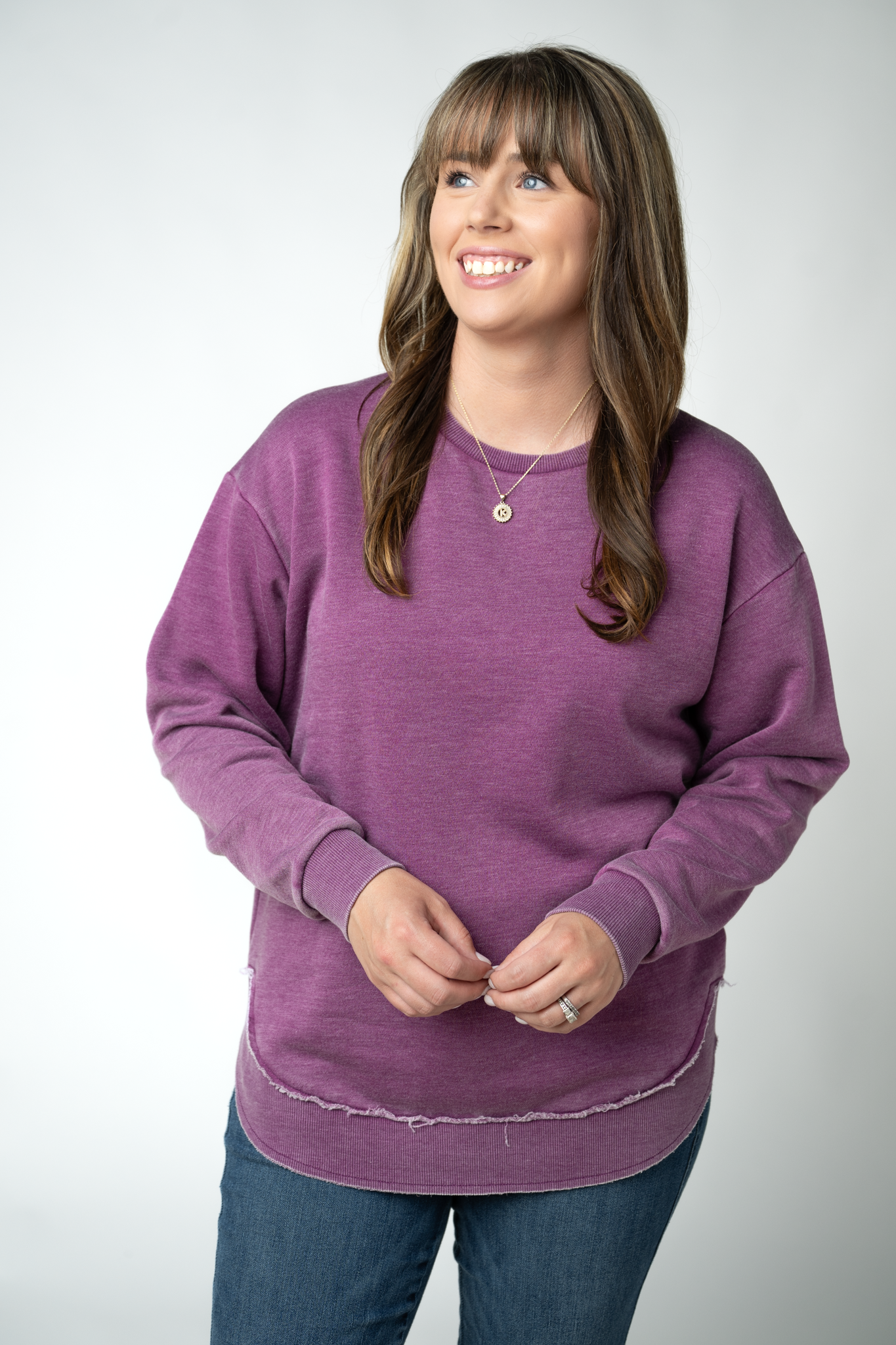 Vintage Wash Pullover - Purple by Michelle Mae