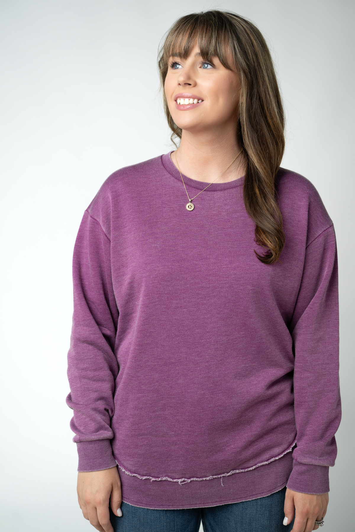 IN STOCK Vintage Wash Pullover - Purple by Michelle Mae