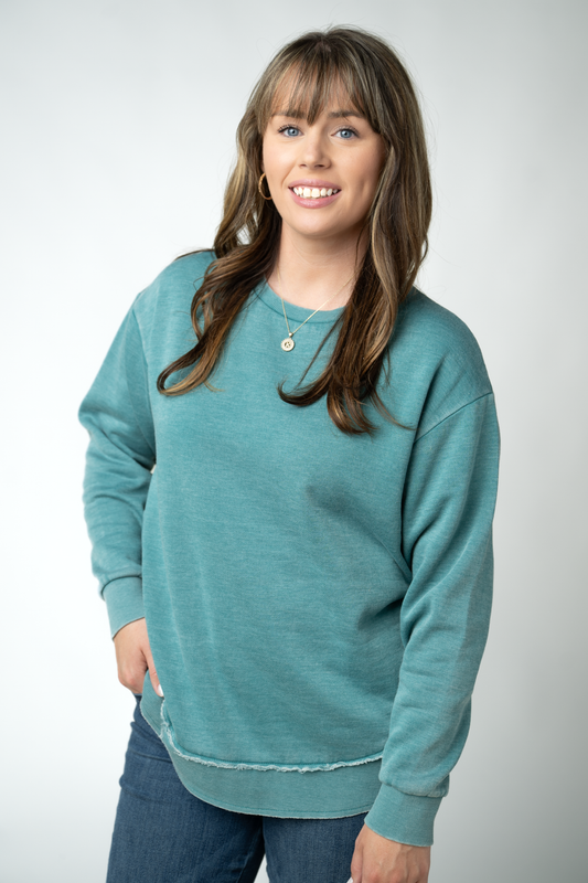 Vintage Wash Pullover - Teal by Michelle Mae