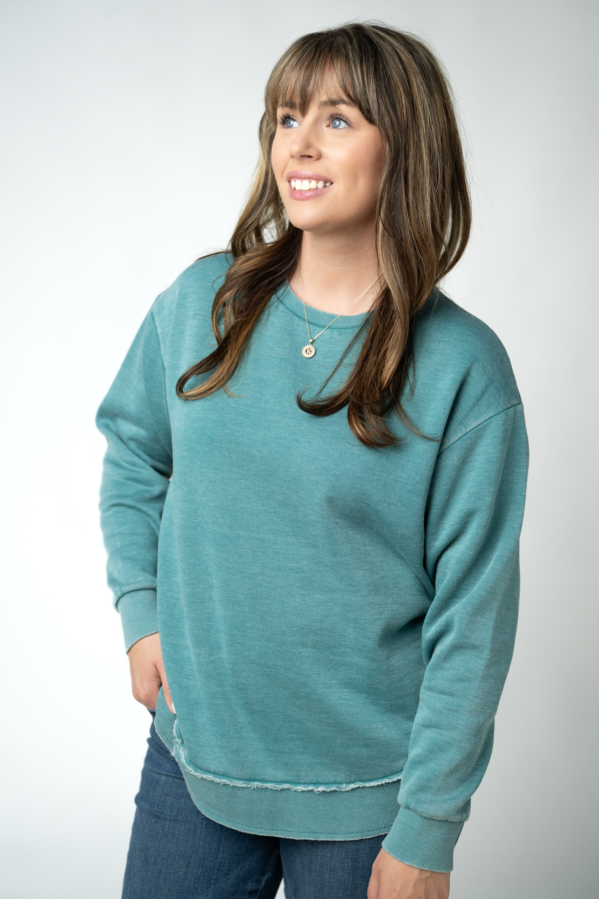 IN STOCK Vintage Wash Pullover - Teal by Michelle Mae