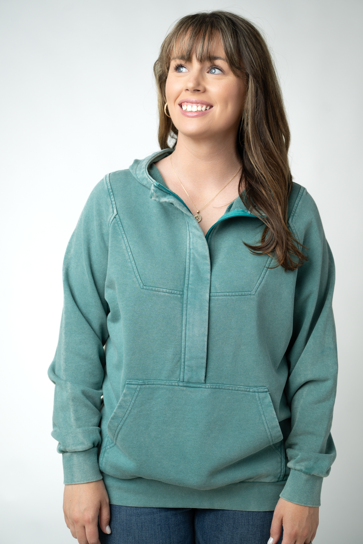 IN STOCK Ryker Vintage Wash Hoodie- Teal by Michelle Mae