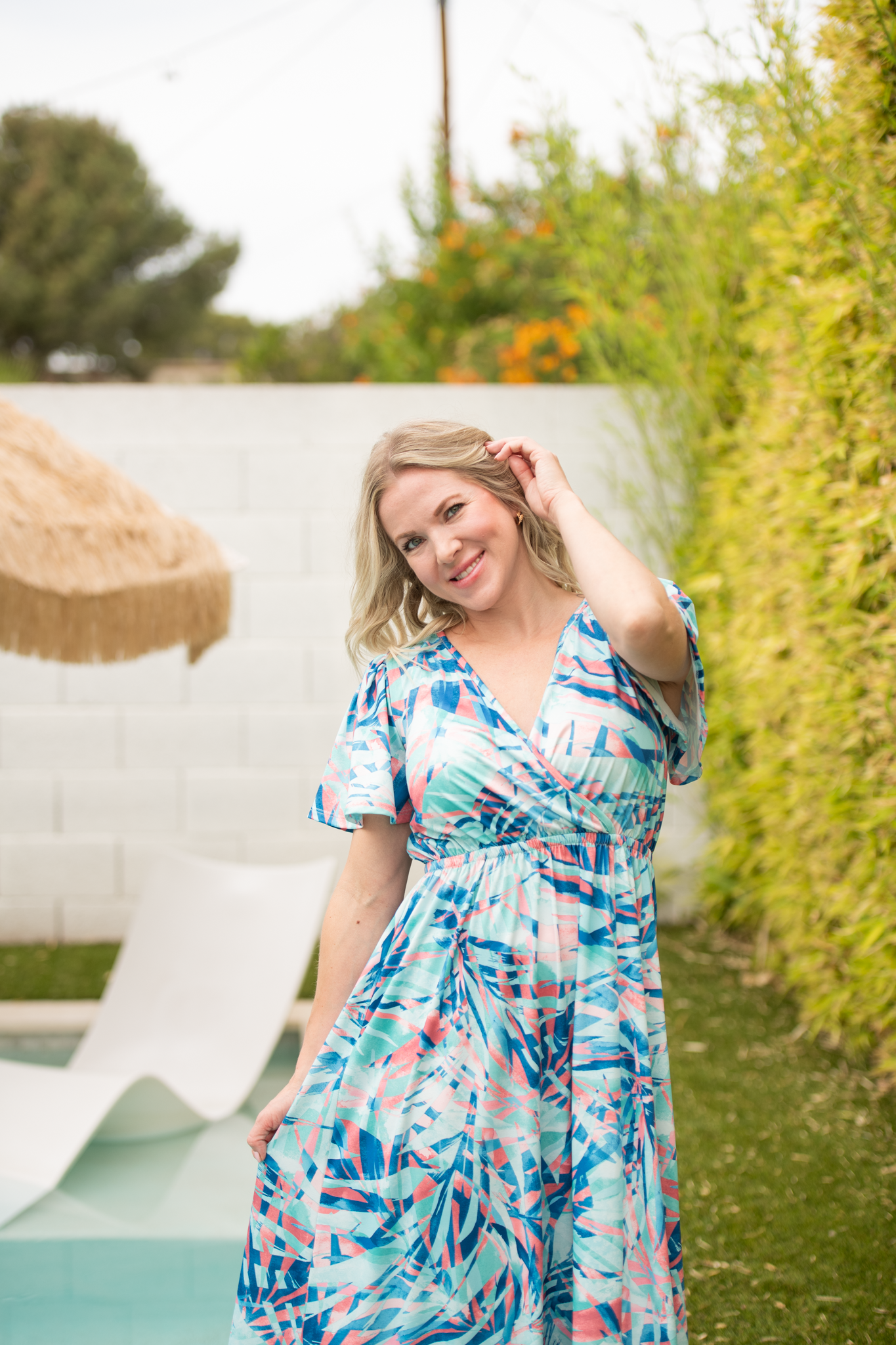IN STOCK Millie Maxi Dress - Abstract Aqua Breeze FINAL SALE by Michelle Mae
