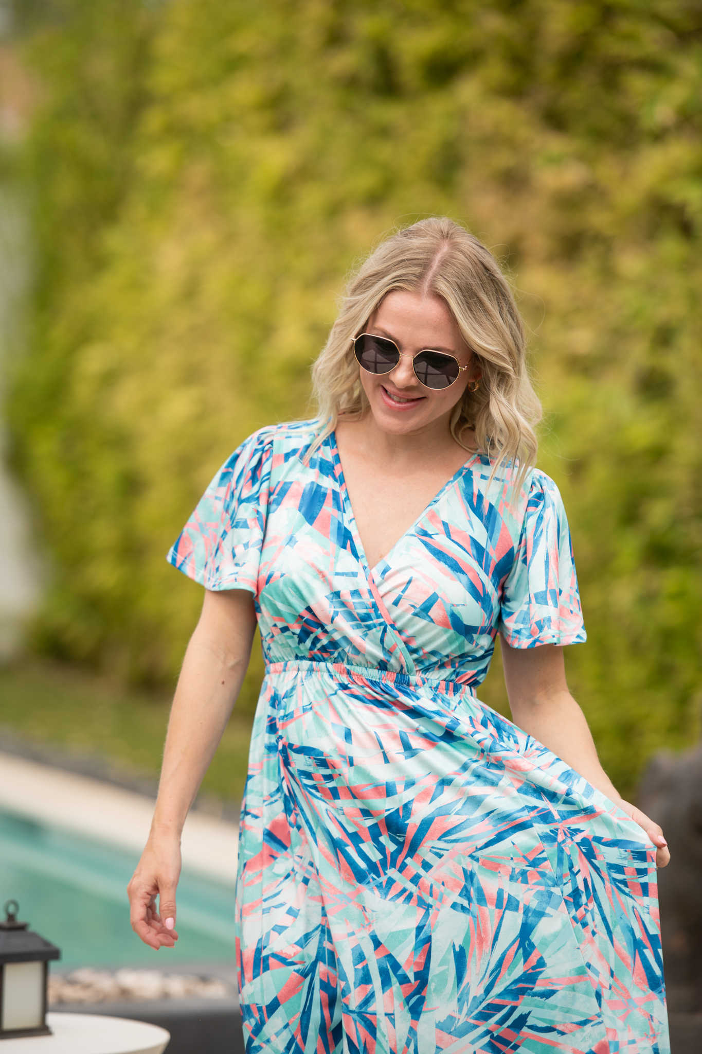 IN STOCK Millie Maxi Dress - Abstract Aqua Breeze FINAL SALE by Michelle Mae