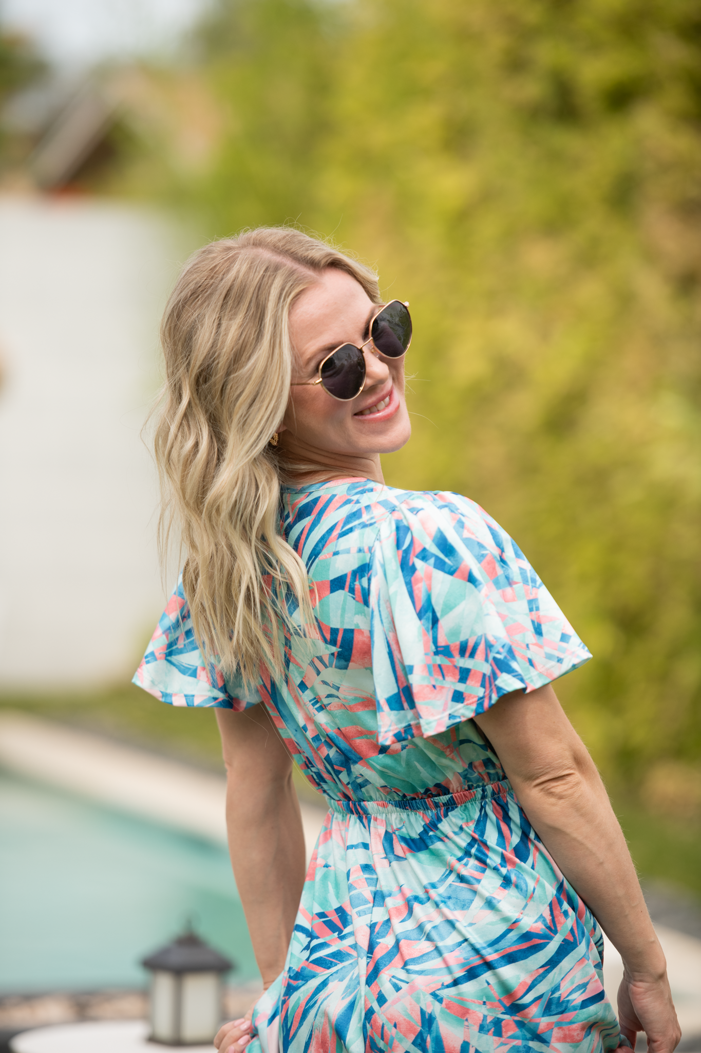 IN STOCK Millie Maxi Dress - Abstract Aqua Breeze FINAL SALE by Michelle Mae