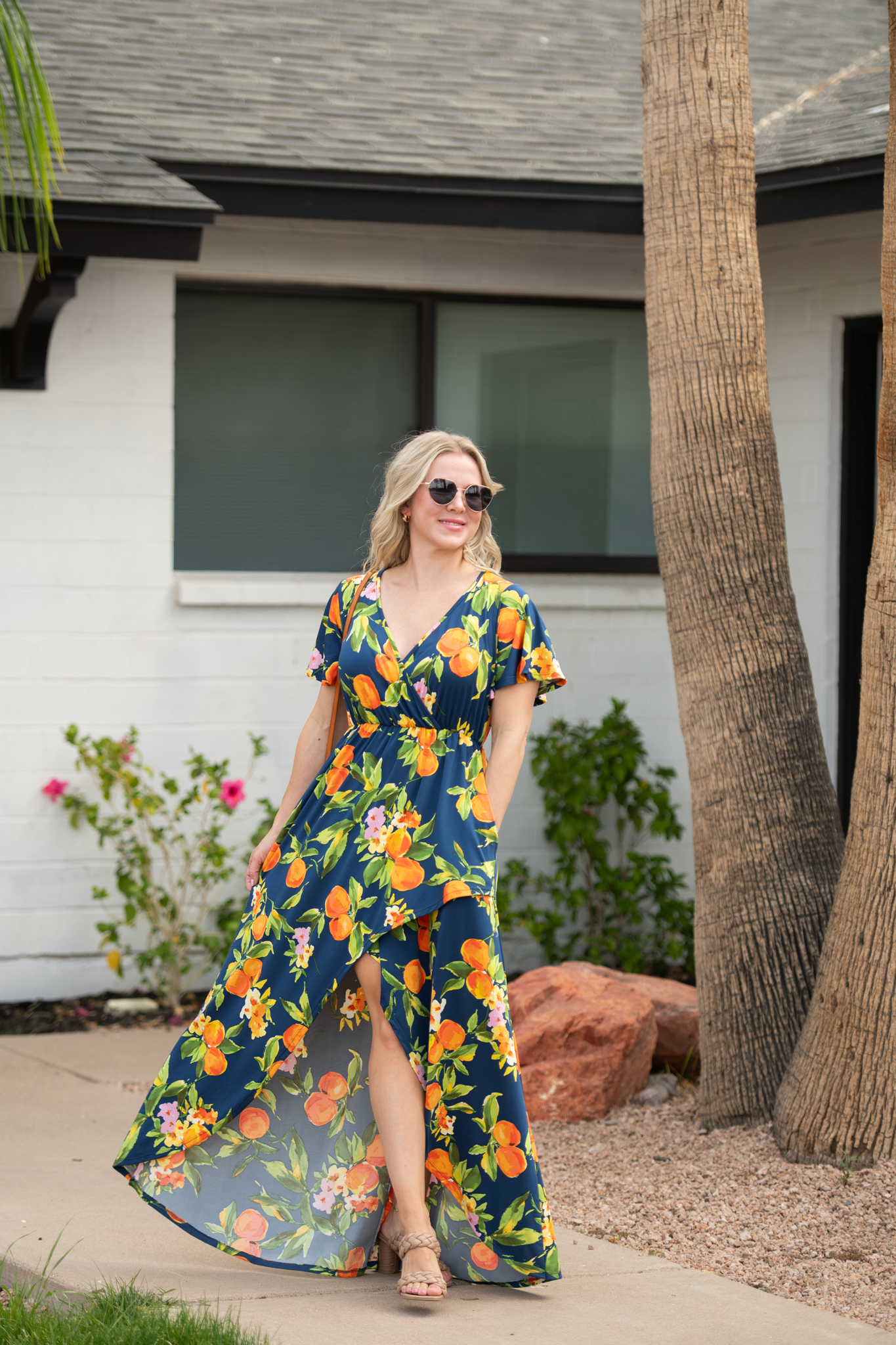 IN STOCK Harley High-Low Dress - Navy Citrus FINAL SALE by Michelle Mae