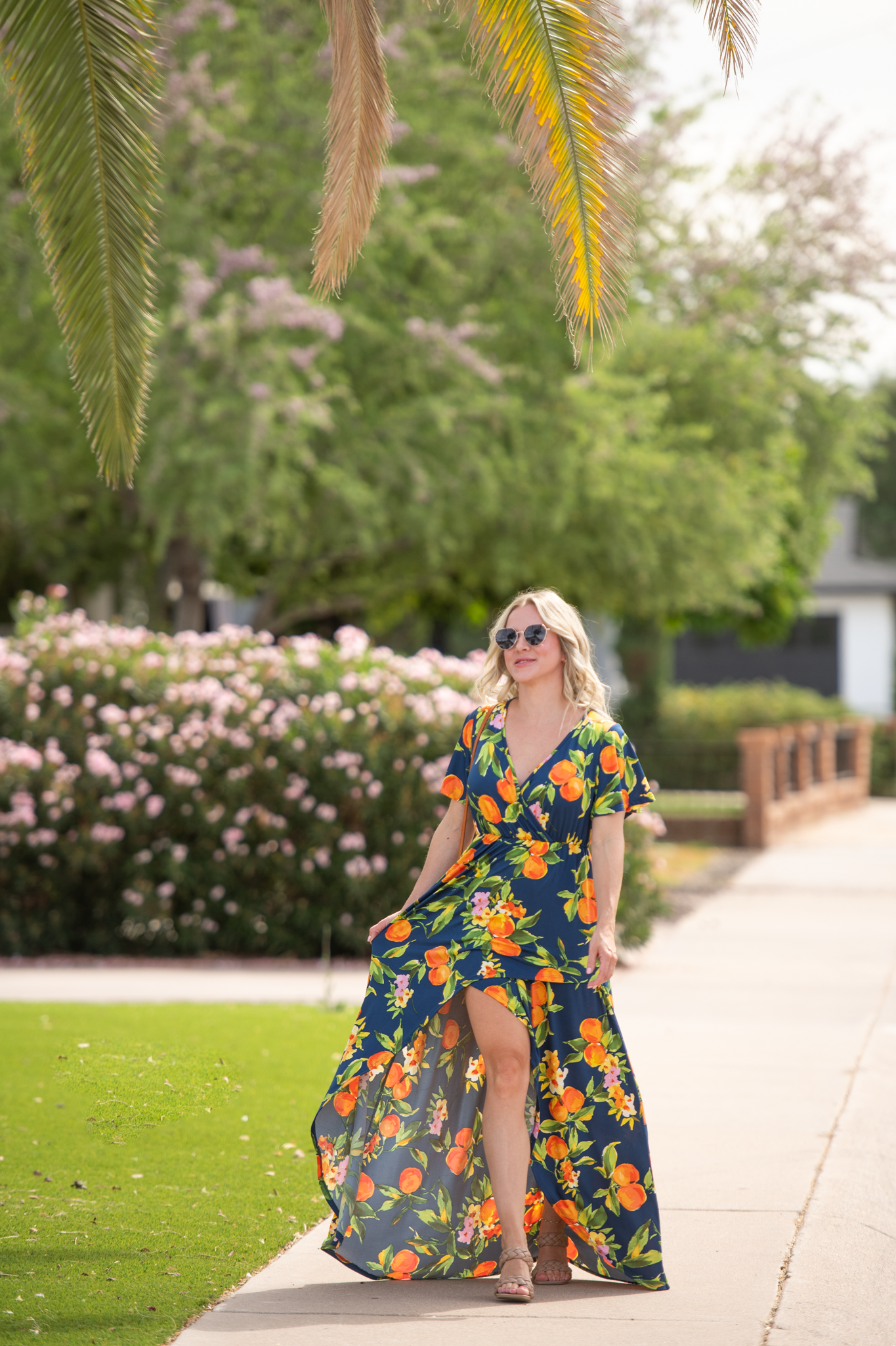 IN STOCK Harley High-Low Dress - Navy Citrus FINAL SALE by Michelle Mae