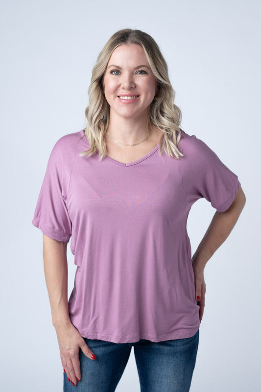 IN STOCK Bamboo V Neck Tee - Pink