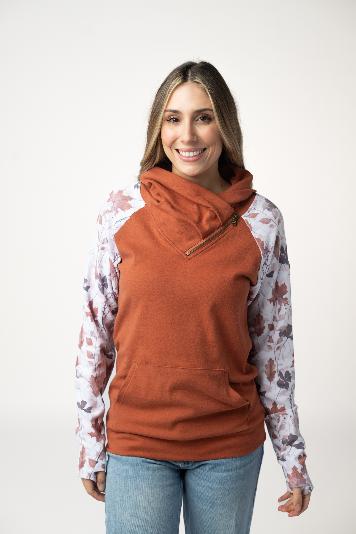 IN STOCK Classic Zoey ZipCowl Sweatshirt - Maple and Fall Foliage by Michelle Mae
