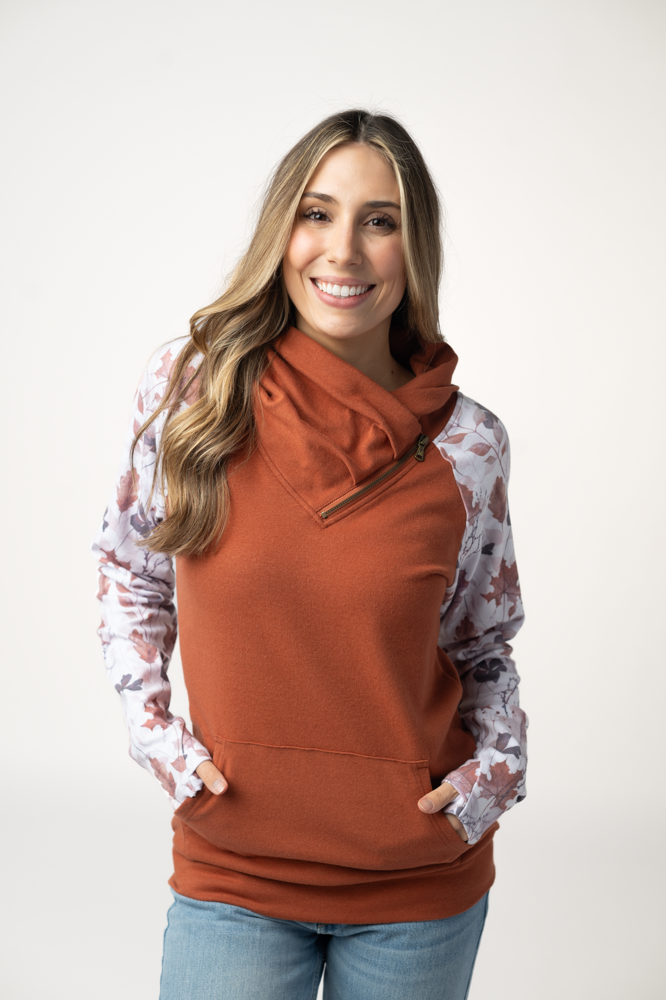 Classic Zoey ZipCowl Sweatshirt Triple Stretch Autumn Design