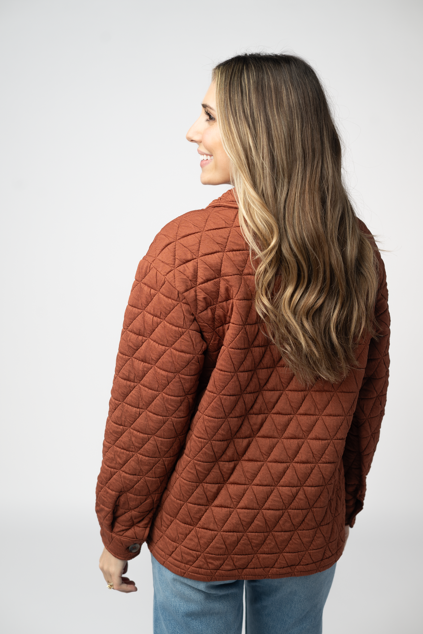 IN STOCK Geometric Button Down Jacket - Rust by Michelle Mae