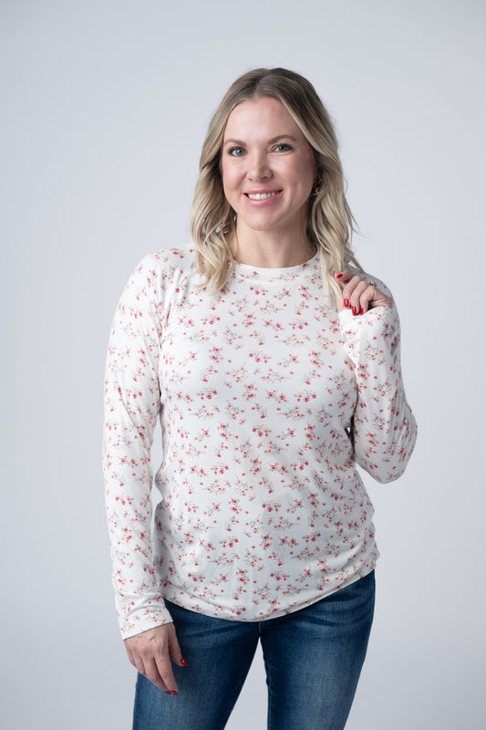 IN STOCK Blair Long Sleeve Top - Micro Pink Floral