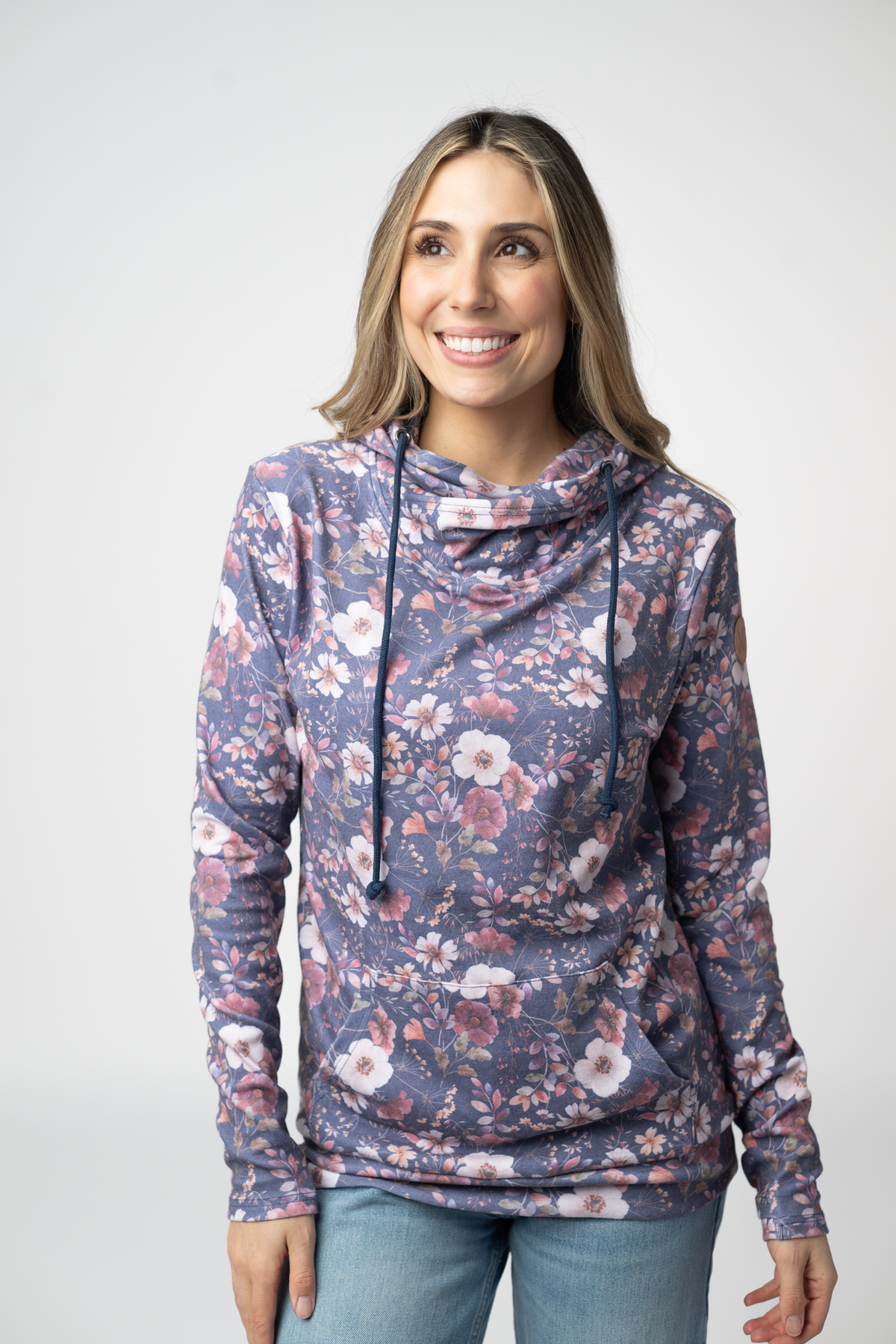Women Ashley Hoodie Blushwood Floral Three Way Stretch Kangaroo Pocket
