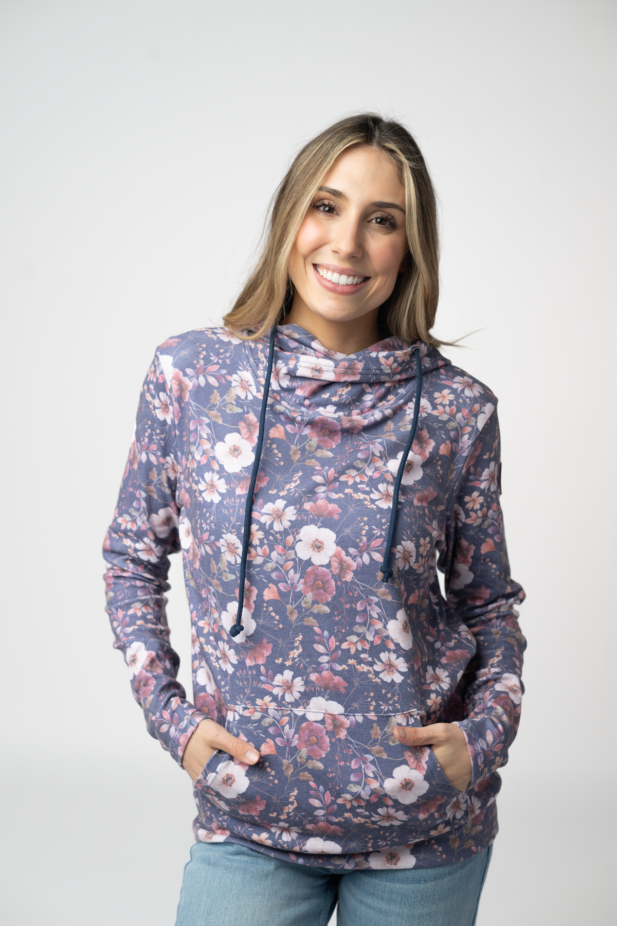 Women Ashley Hoodie Blushwood Floral Three Way Stretch Kangaroo Pocket