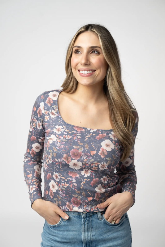 Alyssa Long Sleeve Top - Blushwood Floral by Michelle Mae