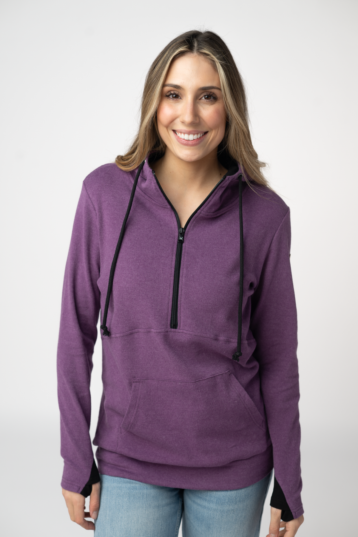 IN STOCK Classic HalfZip Hoodie - Black and Purple by Michelle Mae