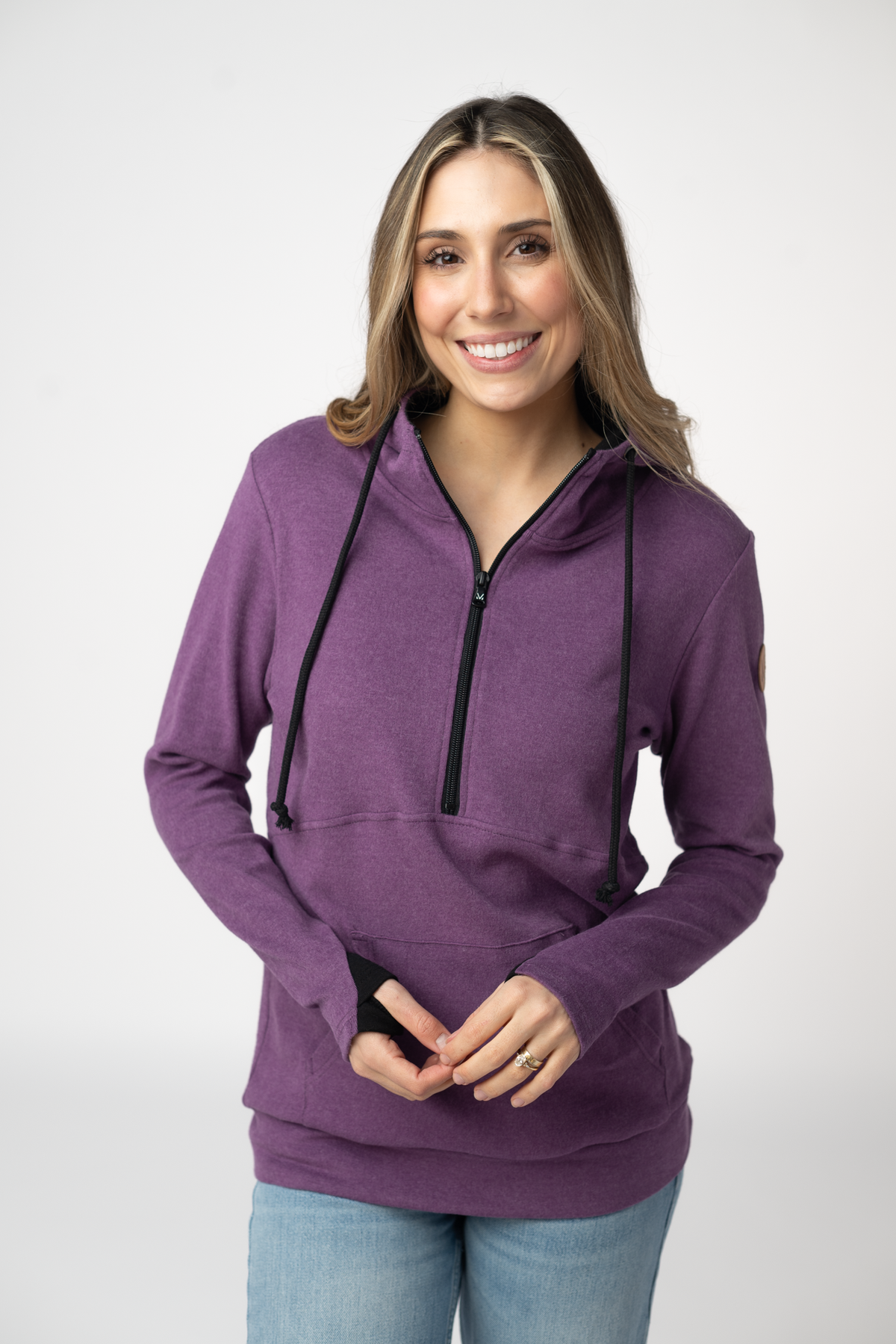 IN STOCK Classic HalfZip Hoodie - Black and Purple by Michelle Mae