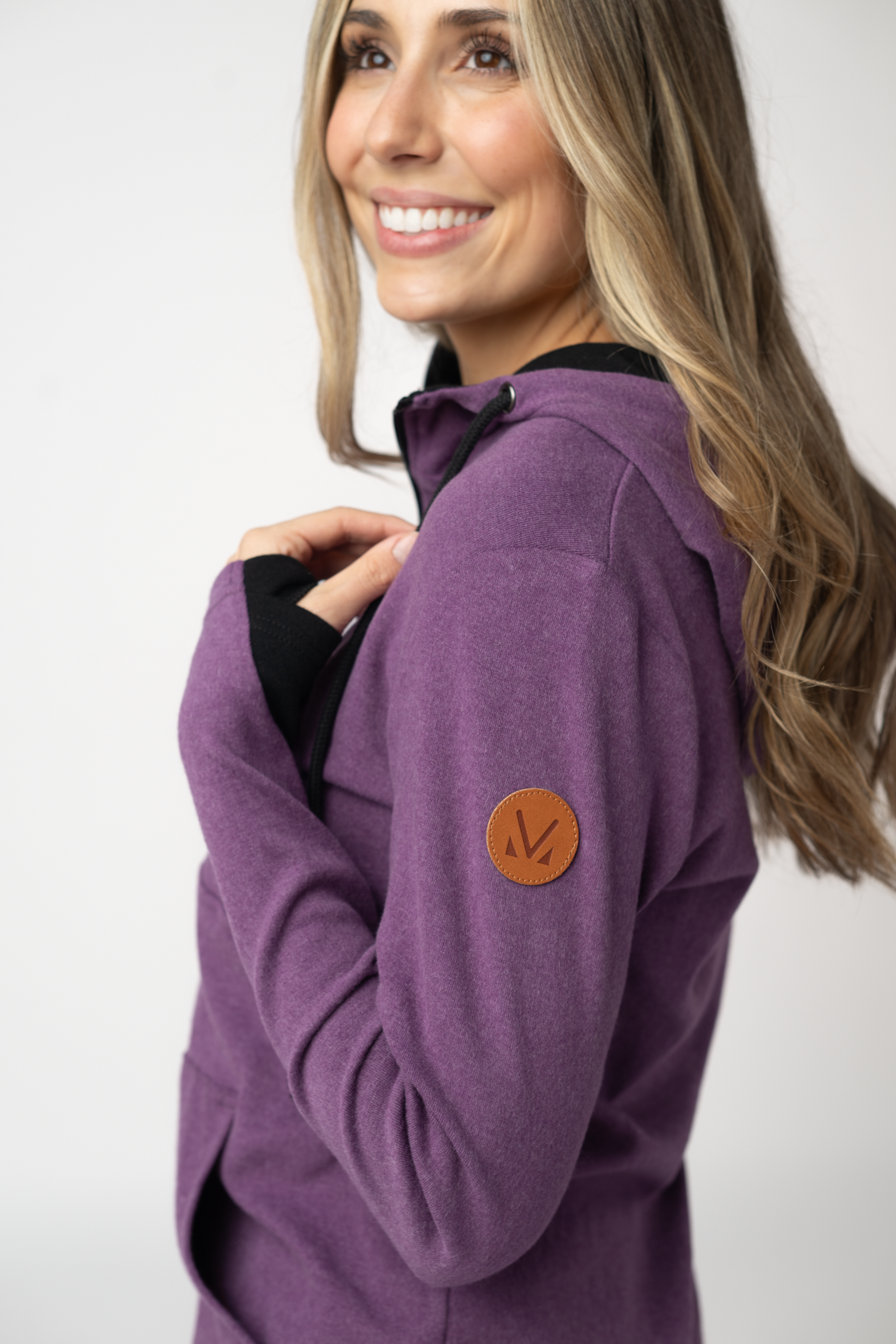 IN STOCK Classic HalfZip Hoodie - Black and Purple by Michelle Mae