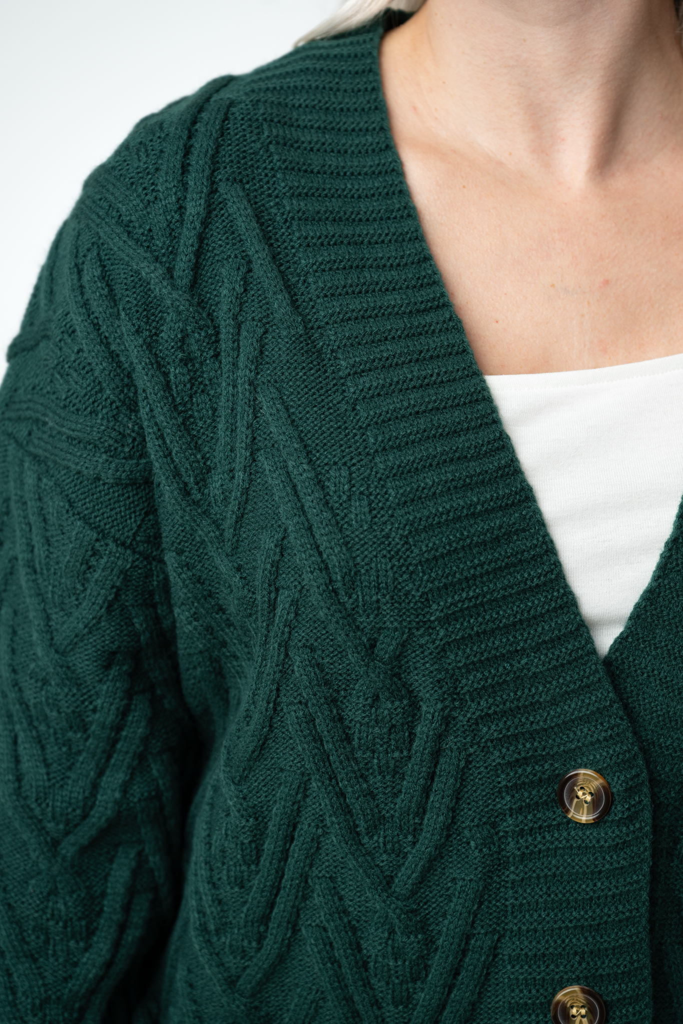IN STOCK Brooks Button Sweater Cardigan - Evergreen by Michelle Mae