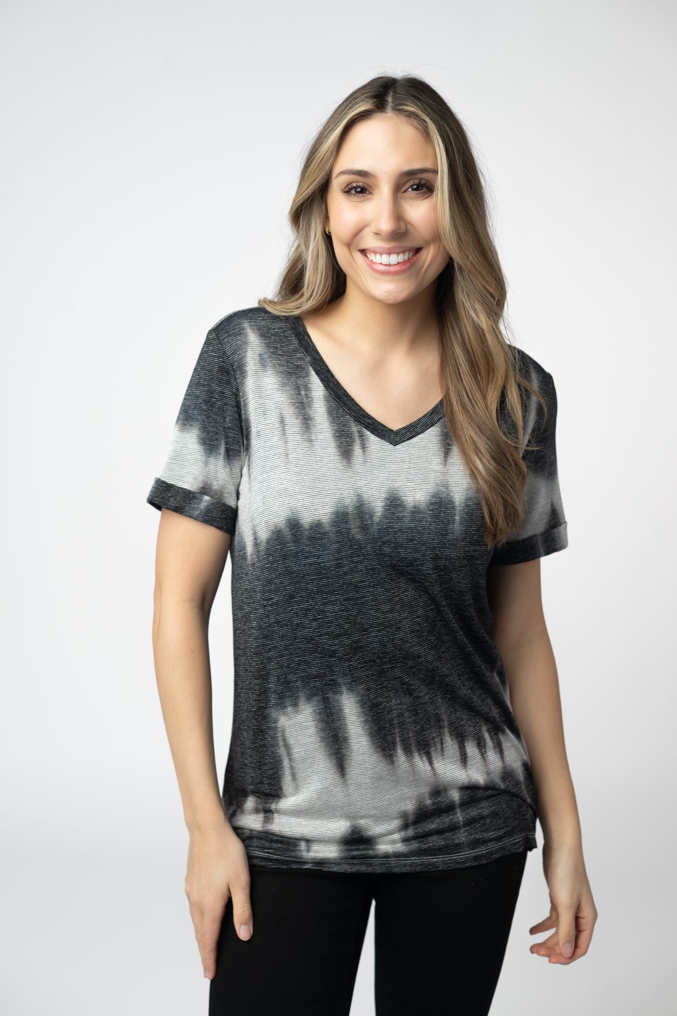 IN STOCK Sophie Top - Ombre Micro Stripes Midnight and White by Michelle Mae