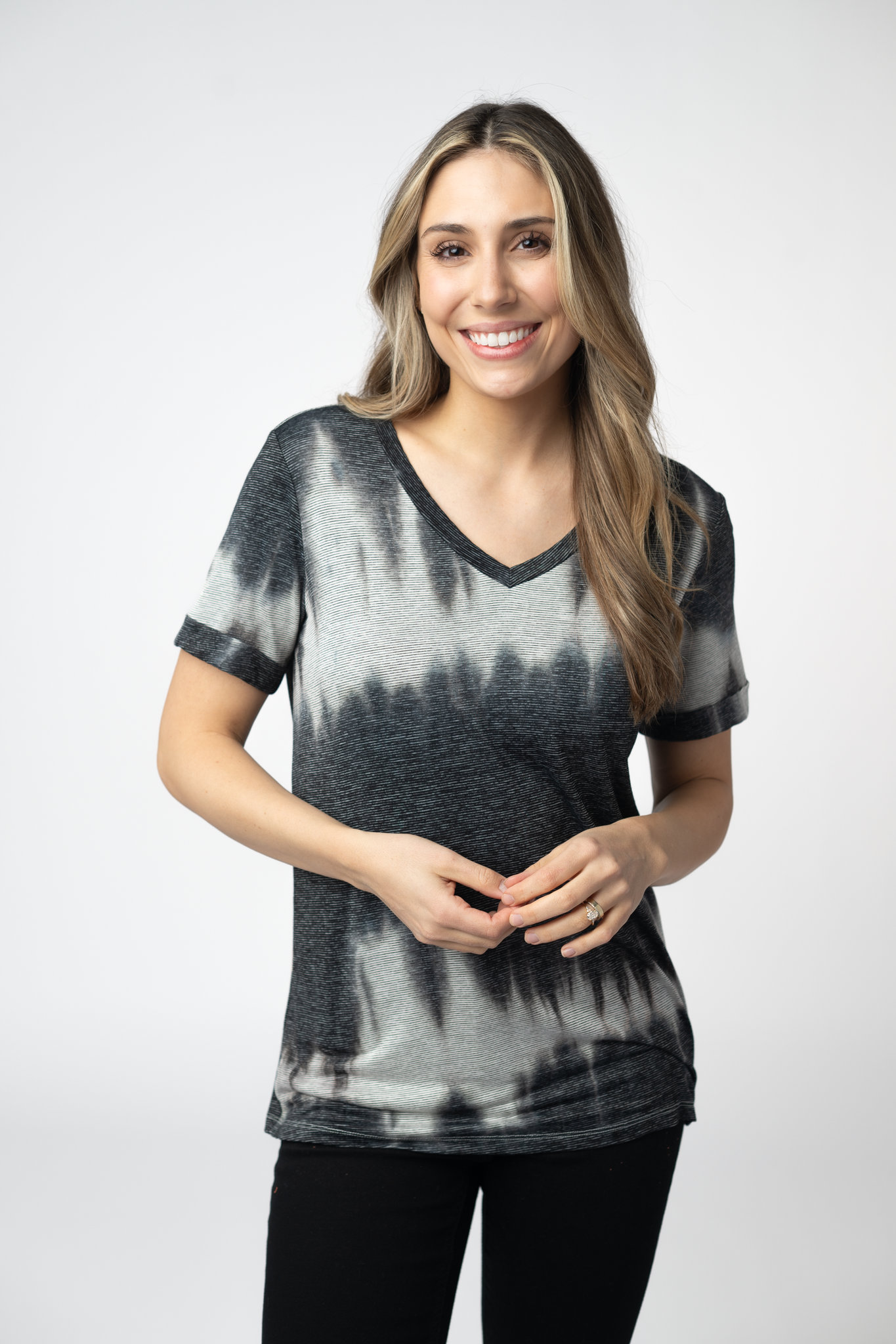 IN STOCK Sophie Top - Ombre Micro Stripes Midnight and White by Michelle Mae