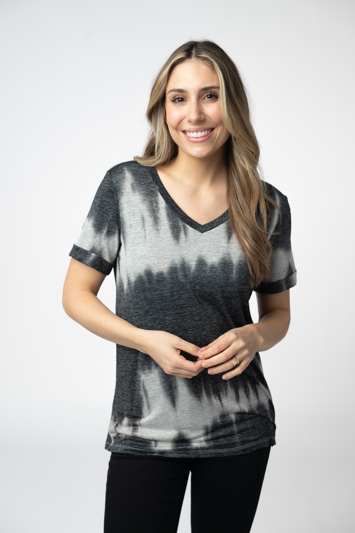 IN STOCK Sophie Top - Ombre Micro Stripes Midnight and White by Michelle Mae