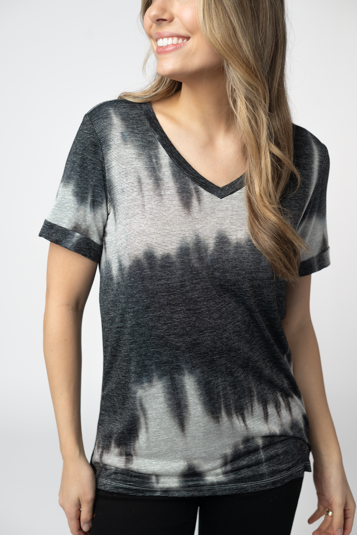 IN STOCK Sophie Top - Ombre Micro Stripes Midnight and White by Michelle Mae