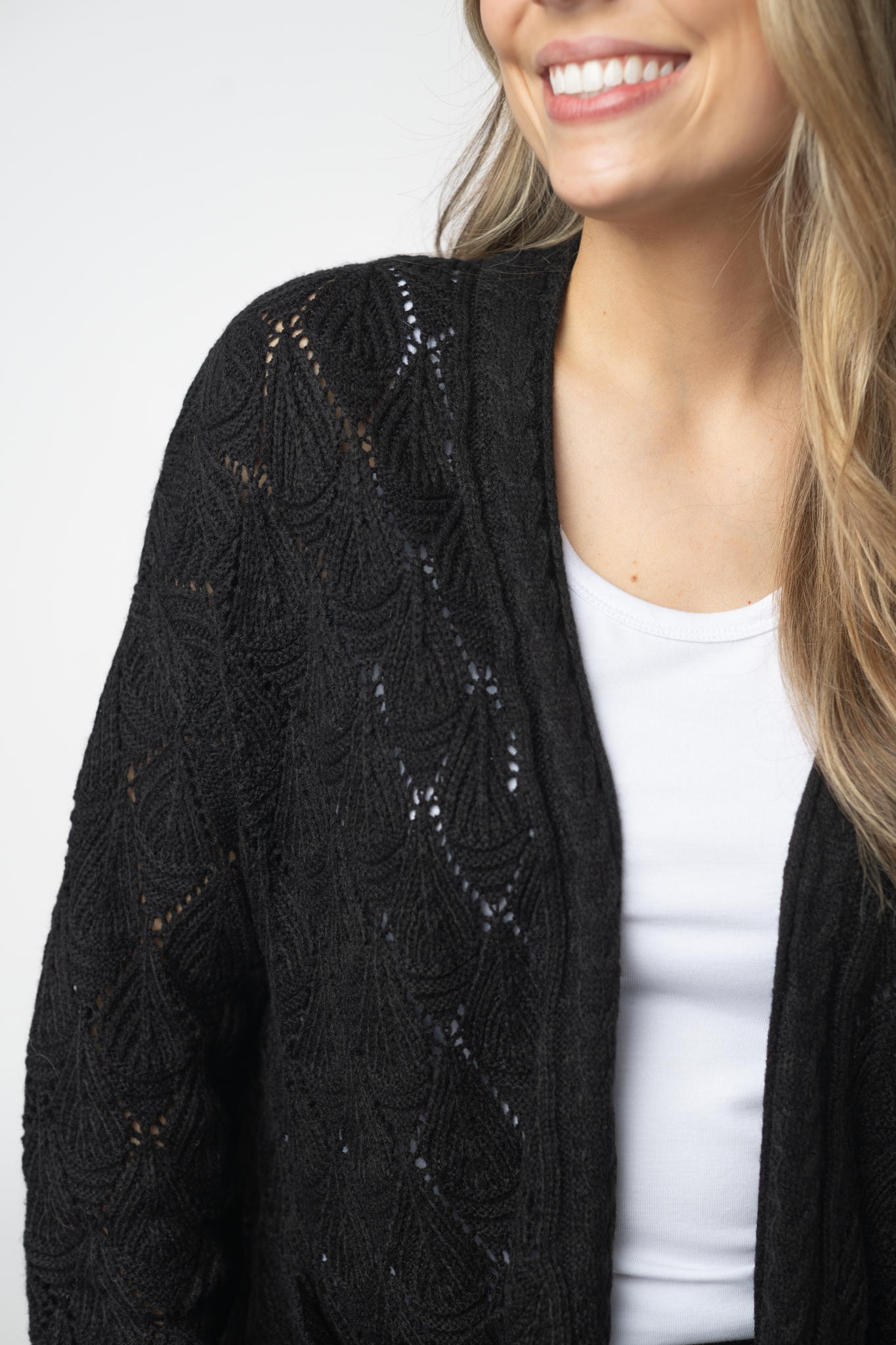 IN STOCK Open Knit Cardigan - Black by Michelle Mae