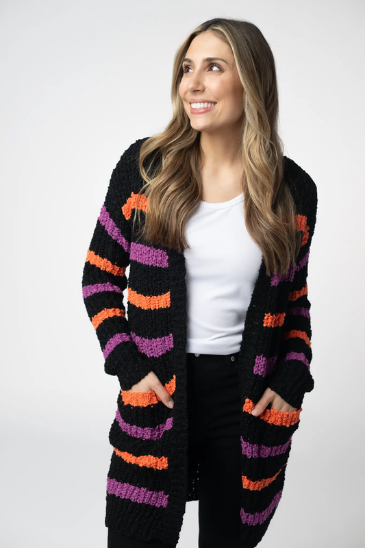 Halloween Striped Cardigan by Michelle Mae