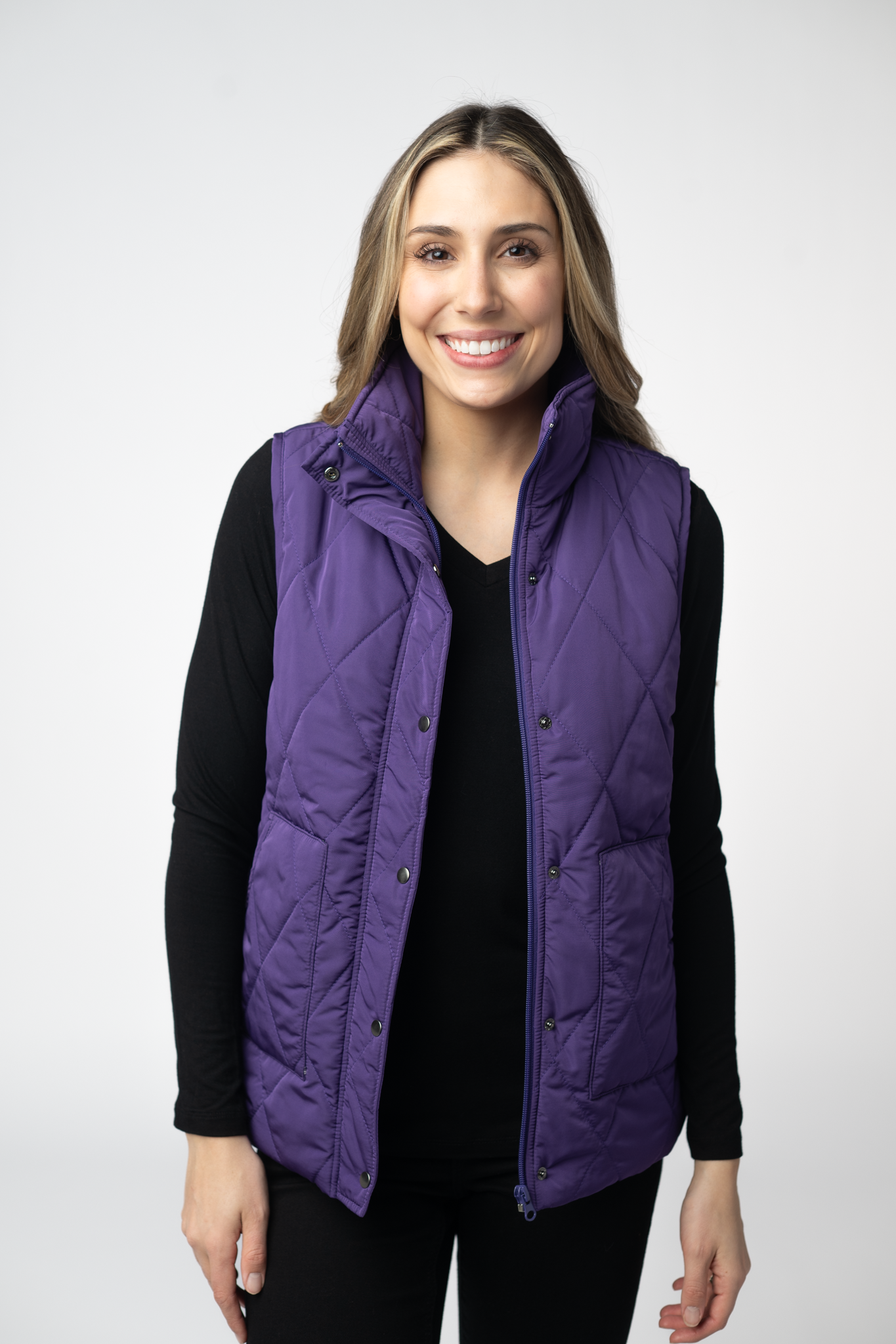 IN STOCK Remy Zip Up Vest - Purple by Michelle Mae