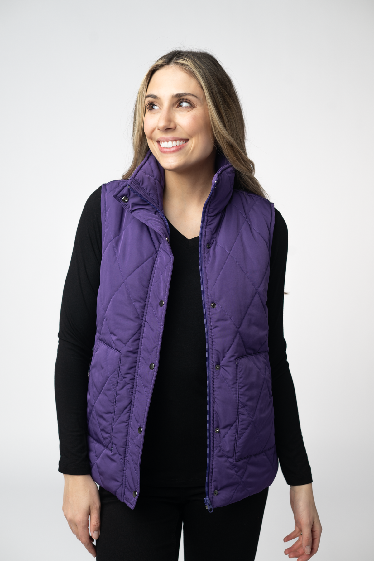 IN STOCK Remy Zip Up Vest - Purple by Michelle Mae