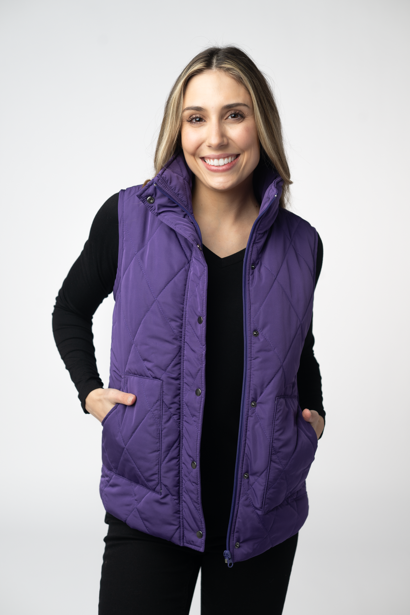 Remy Zip Up Vest - Purple by Michelle Mae