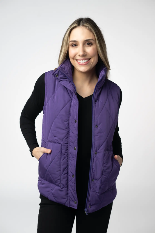 Remy Zip Up Vest - Purple by Michelle Mae