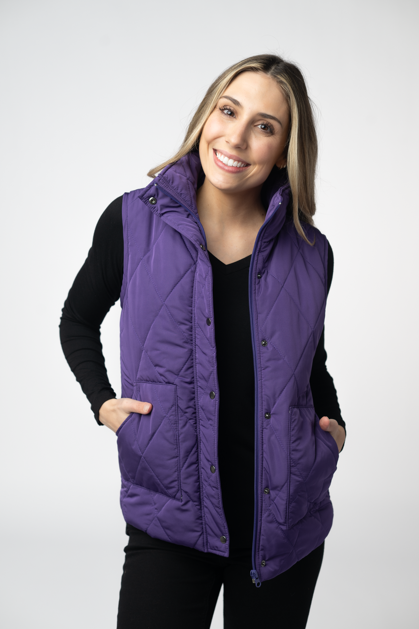 Remy Zip Up Vest - Purple by Michelle Mae