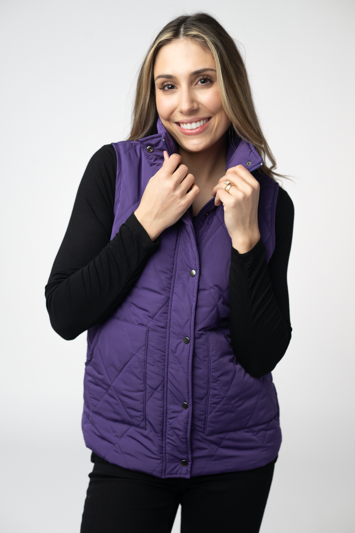 IN STOCK Remy Zip Up Vest - Purple by Michelle Mae