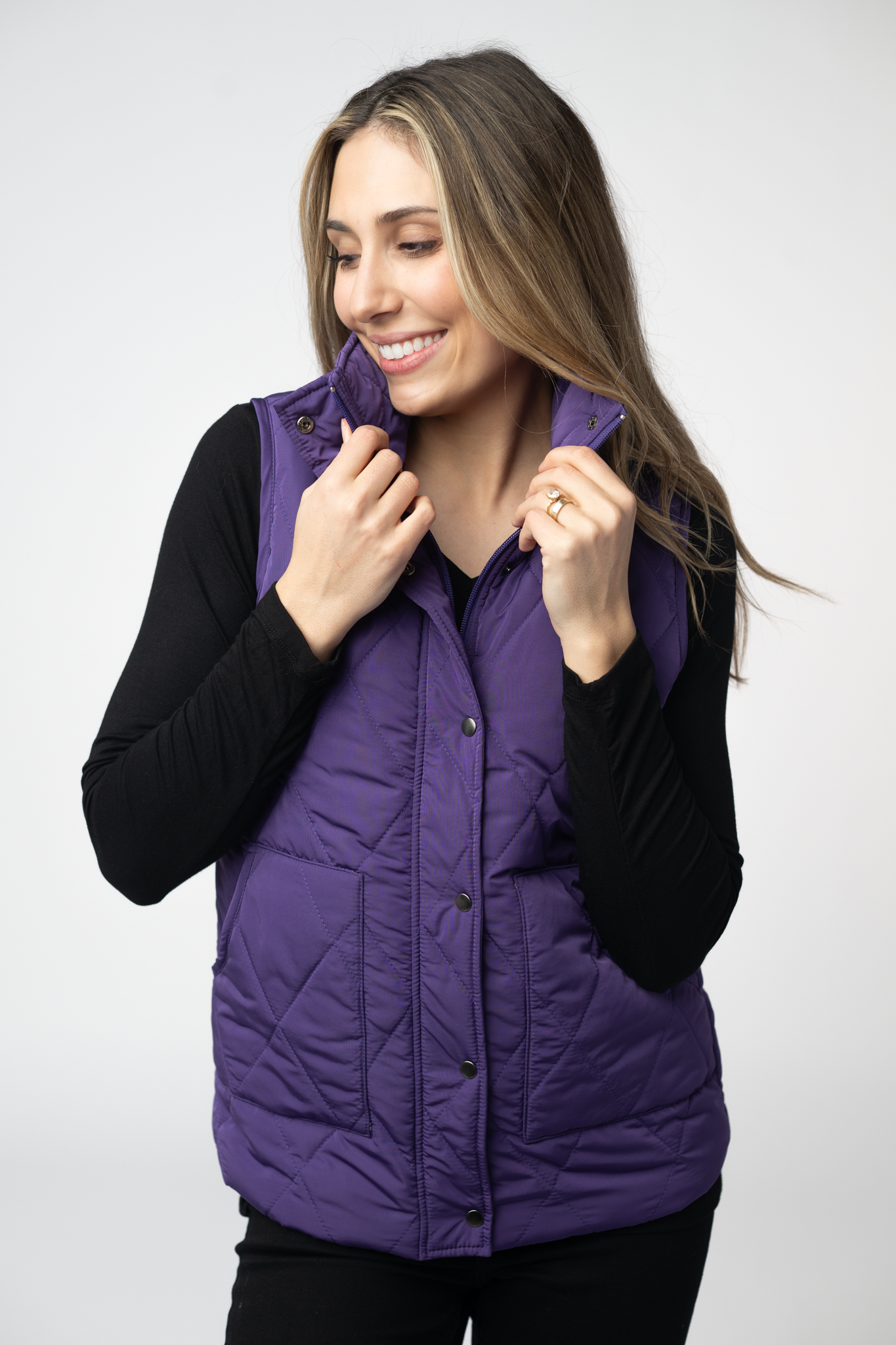 IN STOCK Remy Zip Up Vest - Purple by Michelle Mae