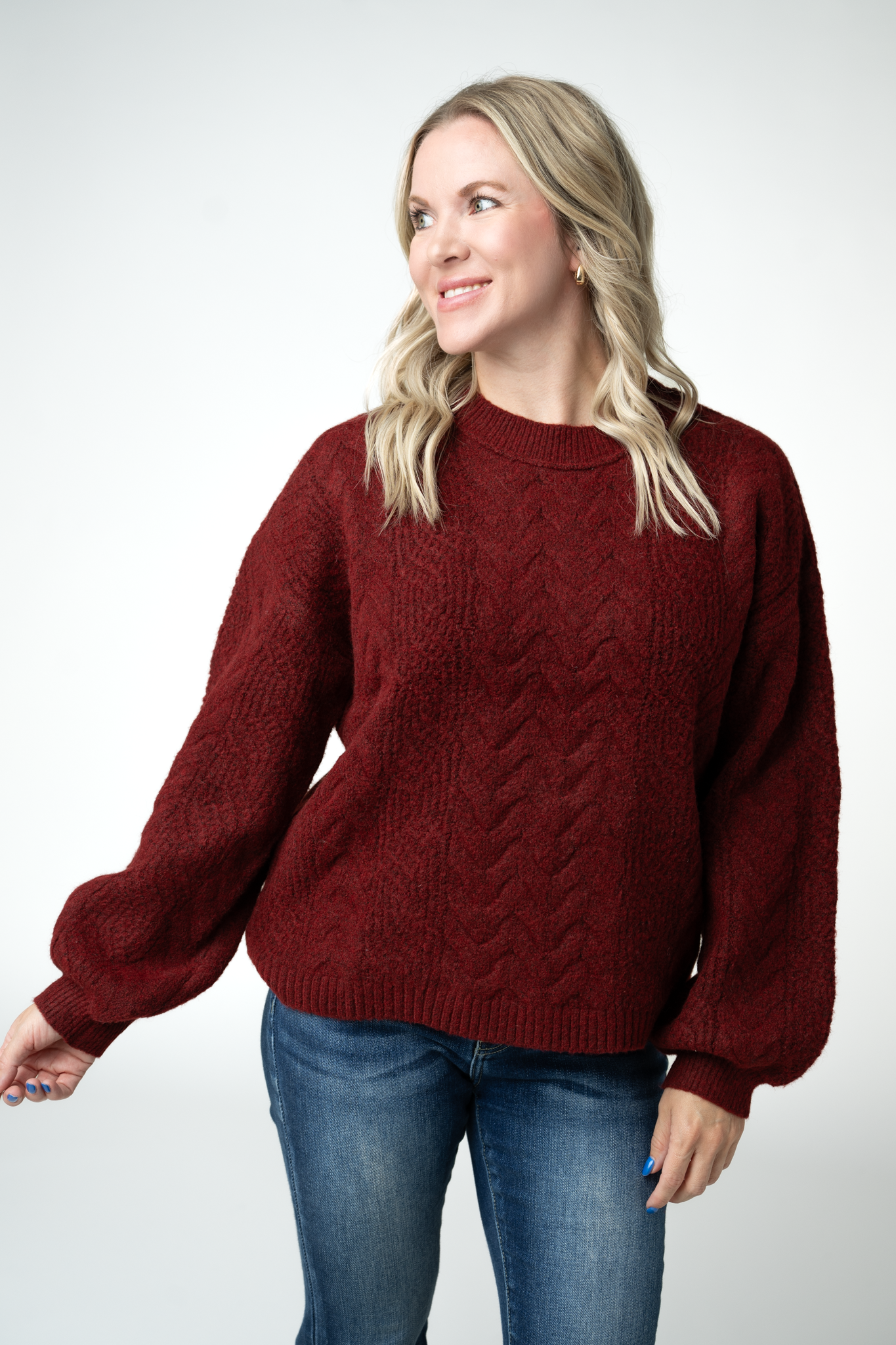IN STOCK Dakota Sweater - Burgundy by Michelle Mae