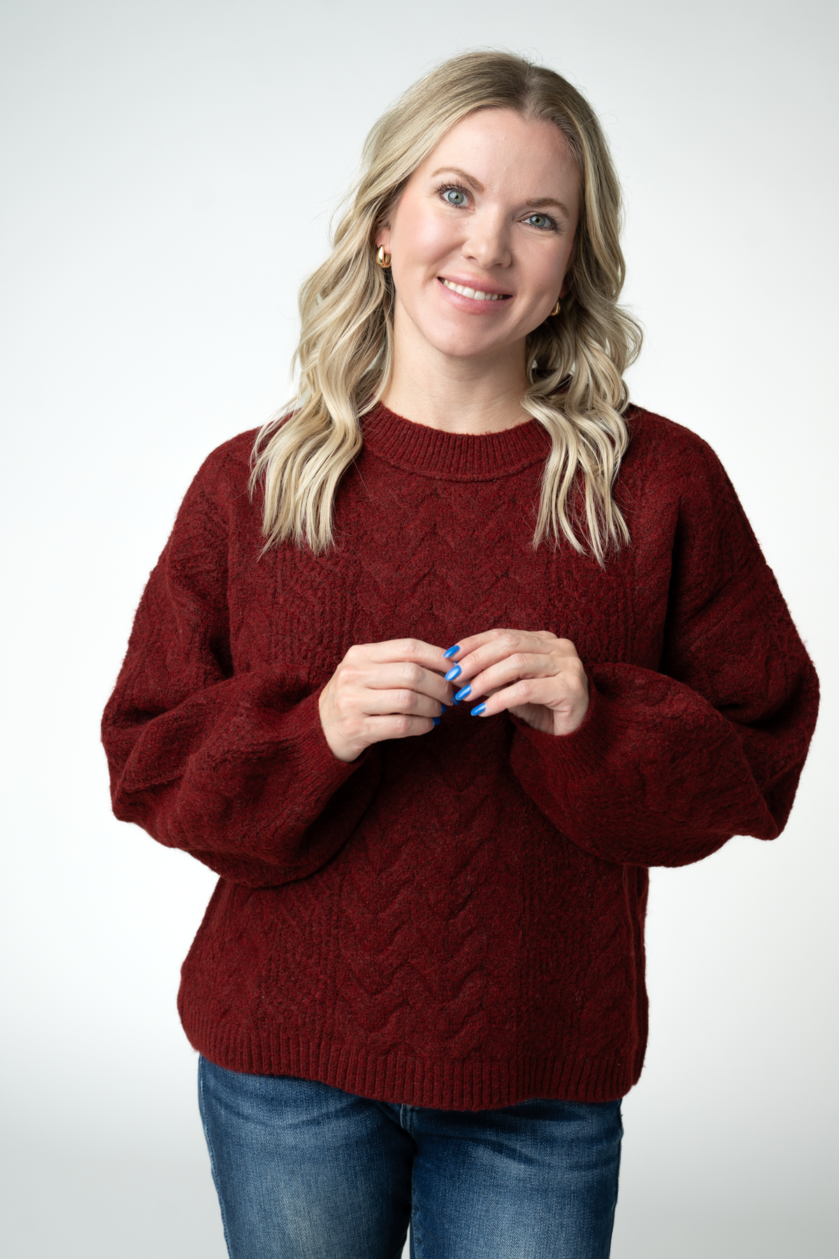 IN STOCK Dakota Sweater - Burgundy by Michelle Mae