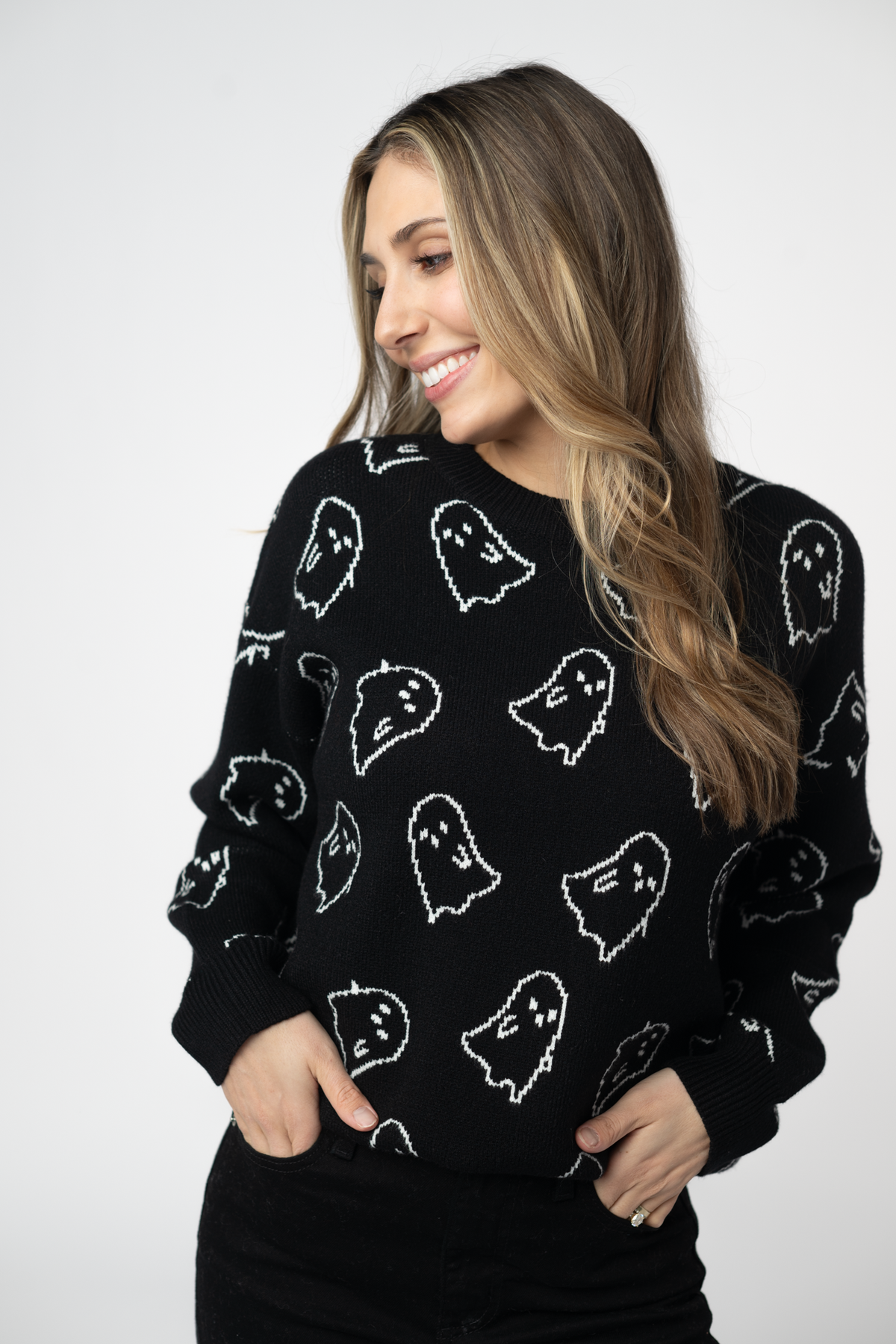 IN STOCK Ghost Pullover Sweater - Midnight Ghosts by Michelle Mae