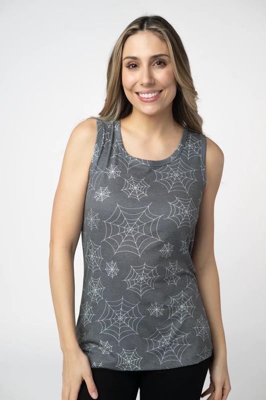 Ava Tank - Faded Black Webs by Michelle Mae